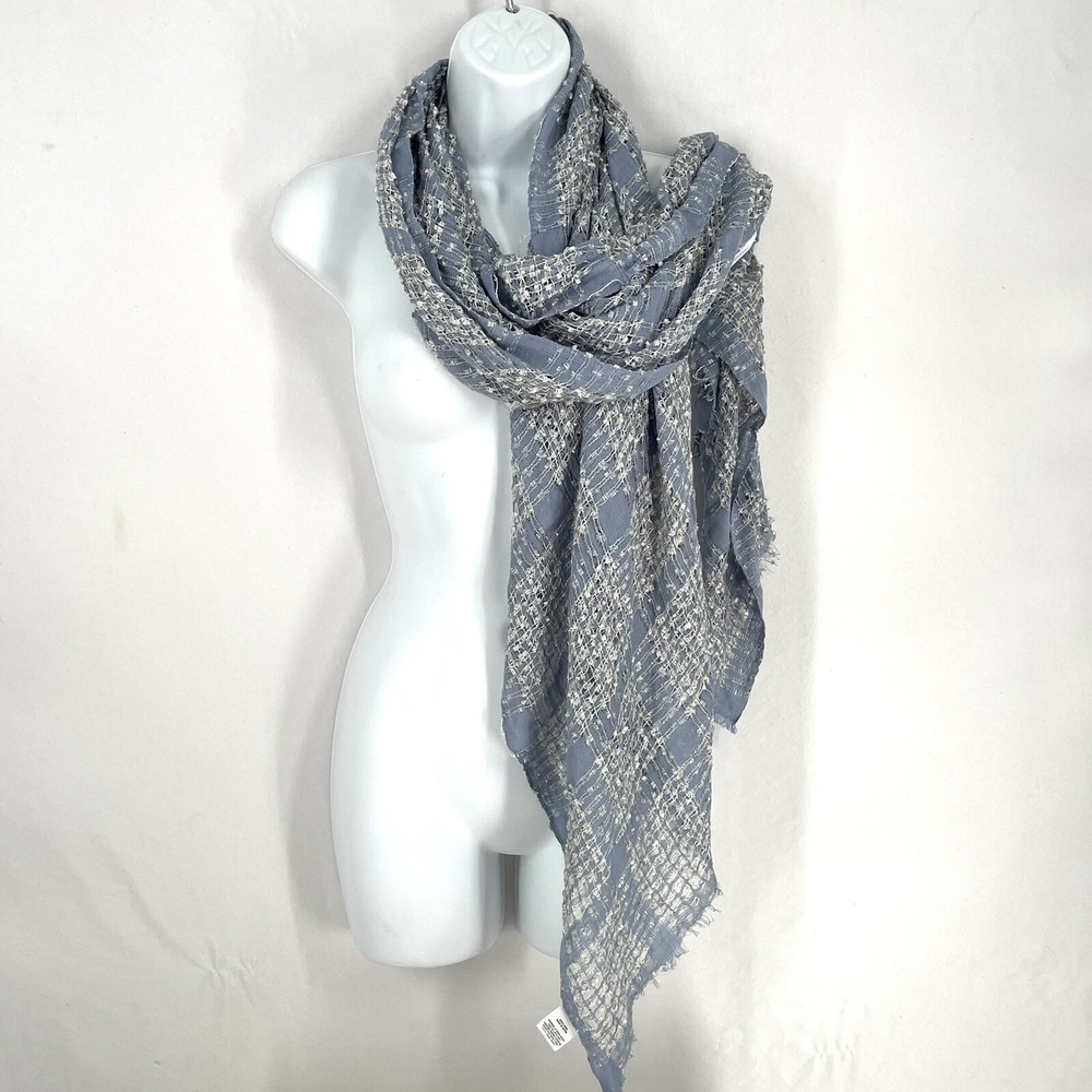 Cracker‎ Barrel Old County Store Women's Blue Scarf Shimmer Sparkle One Size